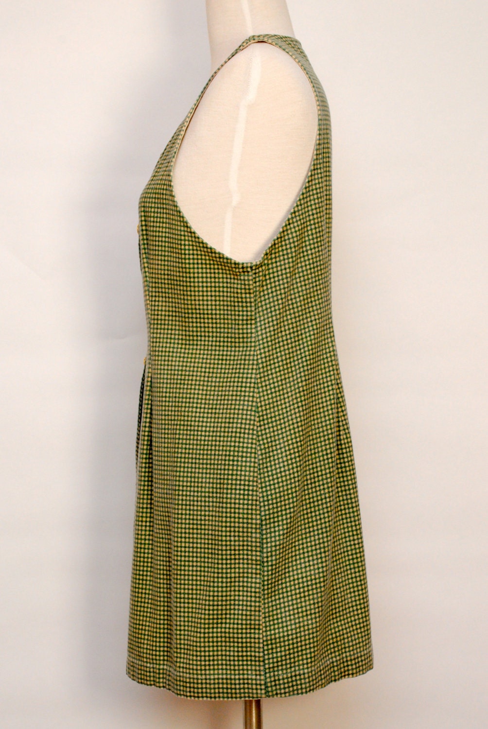 Vintage 1960's Mod Gingham Jumper - Hip Beatnik Dress