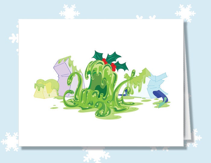 Jelly Mold, set of twelve Holiday Monster greeting cards