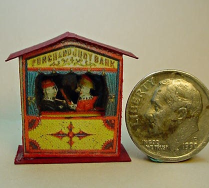 Punch and Judy miniature paper toy bank