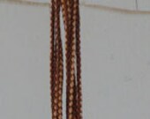 Brown & Tan Braided Leather Rose of 9 with Gold Roses