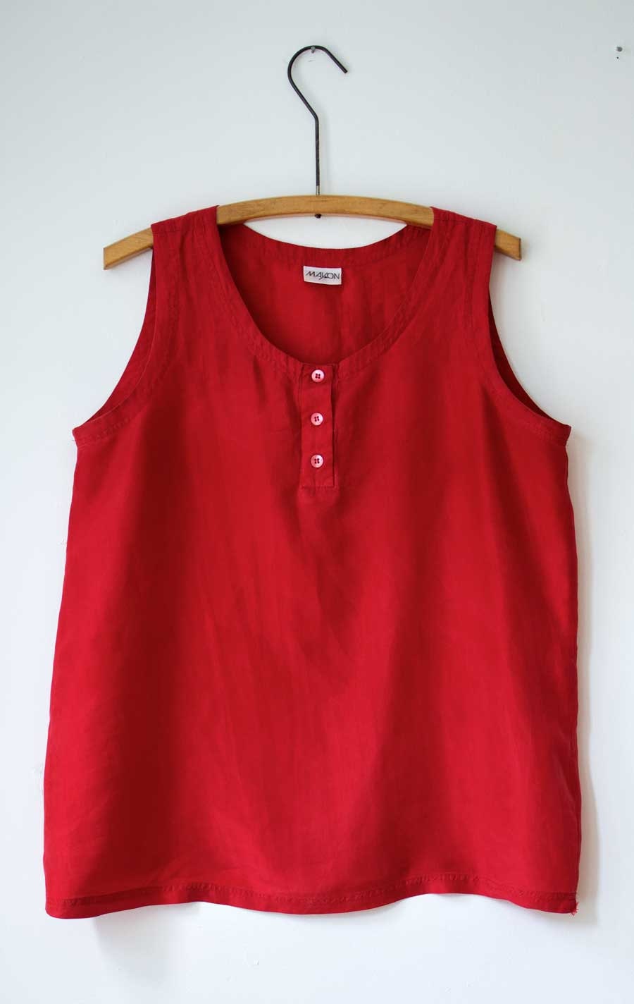 Vintage 1980s Red, Silk Tank Top