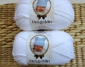natural antibacterial white bamboo yarn,2 Skeins, Each skein: 100 gr ,ALL SEASONS