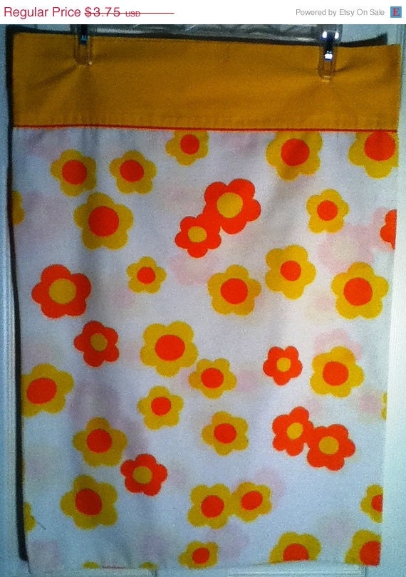 CIJ SALE Vintage Mod Floral Pillowcase in Yellow and Orange Standard Size - SewReallyCute