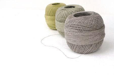 300gr of organic Linen yarn, linen thread, olive , natural linen