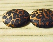 Button Earrings - Animal Print, Leopard