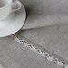 Custom made linen tablecloth gray linen and lace reserved