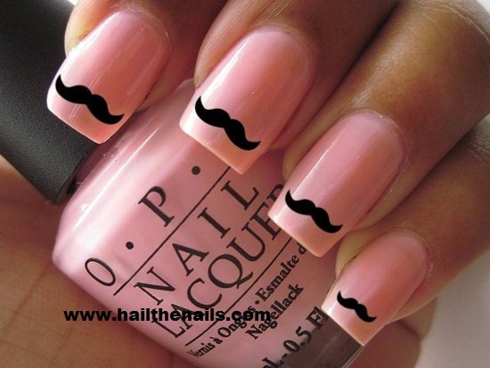 Black Moustache Nail Art Water Transfer Decal