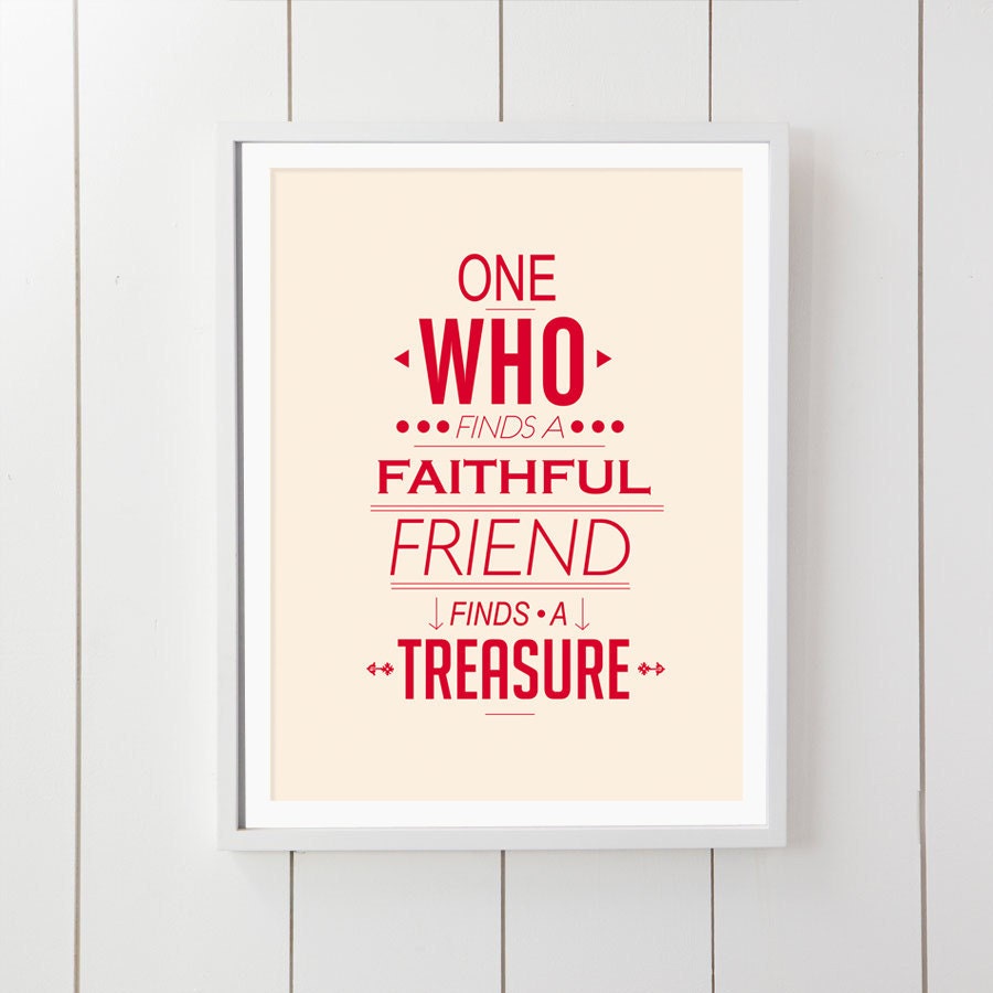 Typography graphic design poster print - Friendship quote - A3 print