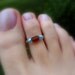 Toe Ring, Garnet, Baby Blue Glass Toe Ring