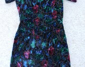 Vintage Roberta Floral Velvet Dress
