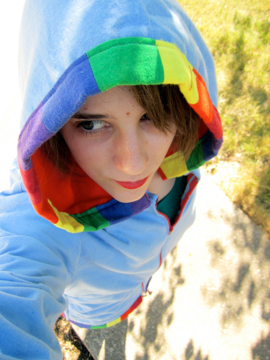 Rainbow Dash Fleece Cosplay Hoodie with Large Cutie Mark on Back