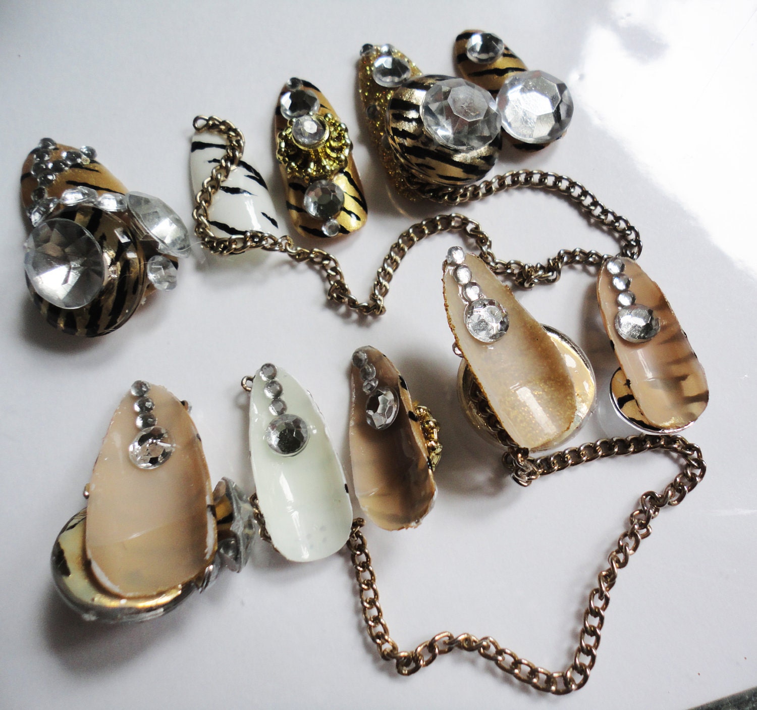 Double-sided zebra Kawaii Deco Gyaru Nails