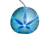 PEACOCK GREEN Painted California Sand Dollar Ornament