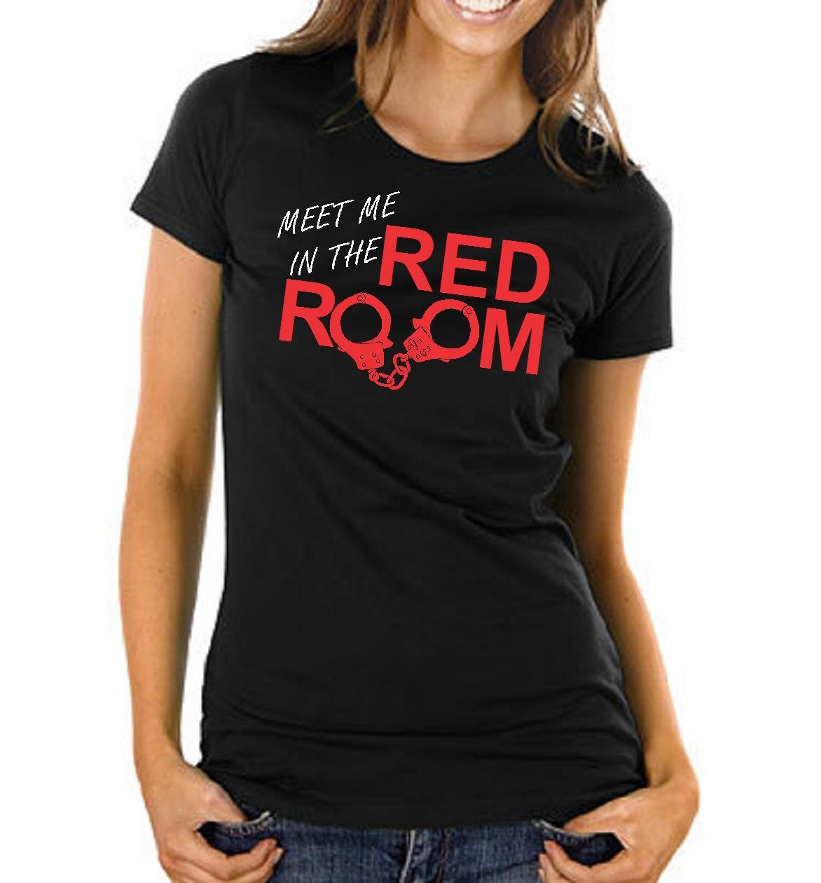 50 Fifty Shades Of Grey Inspired Womens Meet Me in The Red Room TShirt T Shirt Tee