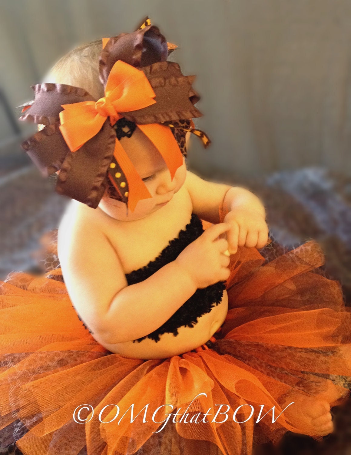 OMG that fall leopard tutu & BOW set- over the top boutique bow- leopard print tutu-large boutique bow