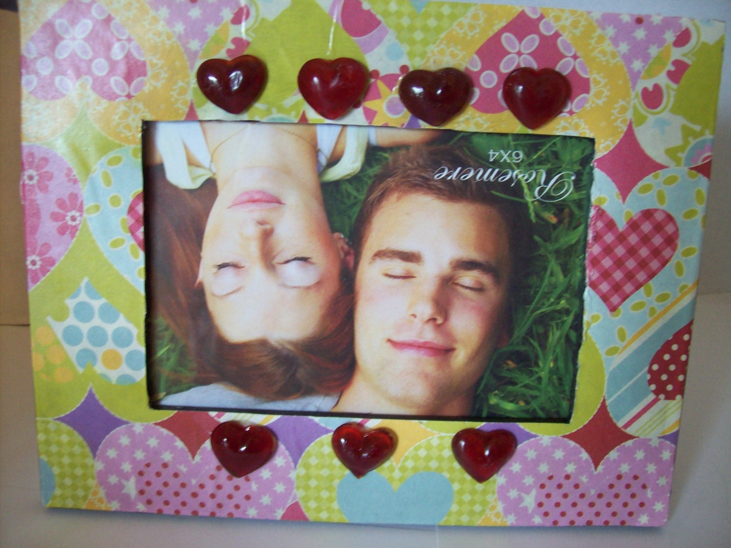 Decoupaged Frame w/hearts