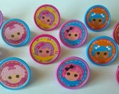 LaLaLoopsy face cupcake rings picks or cake toppers, perfect for your slumber, tea, or birthday party or as treat bag favors.  Sew cute-