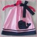 Super Cute Pink and Navy Super Cute Whale Applique Dress