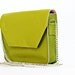Mini Crossbody Bag in Lime Green Leather With Chain