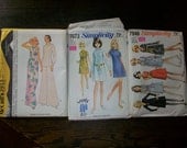 Three 1960s and 70s Patterns McCalls 3913 Simplicity 7673 and 7948 Misses Size 14 Dresses Top and Pants