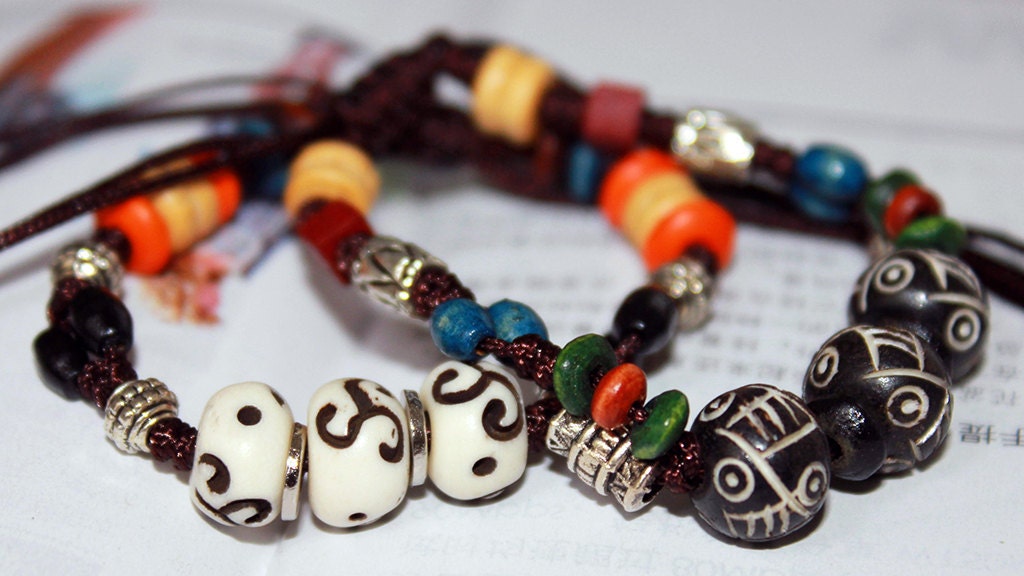 His And Hers Stacked Hand Carved Antiqued Bone Beaded Bracelet,About The Love