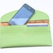 Pale Green Leather wallet with golden pyramid