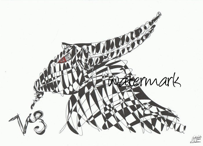signs of the Zodiac Capricorn esoflowizm drawing in ink black and white illustration abstract geometric