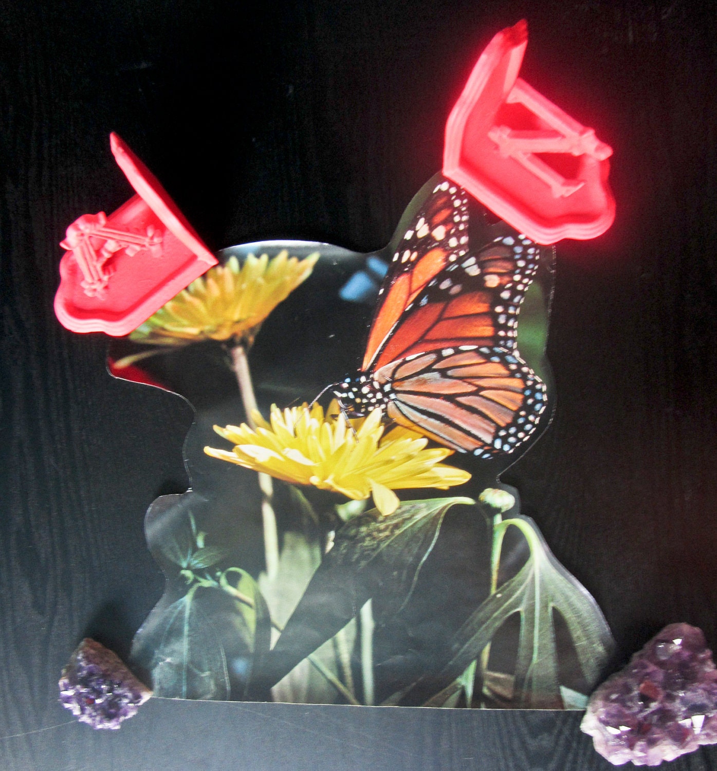 CLEARANCE Vintage Orange Butterfly on a Yellow Flower Poster