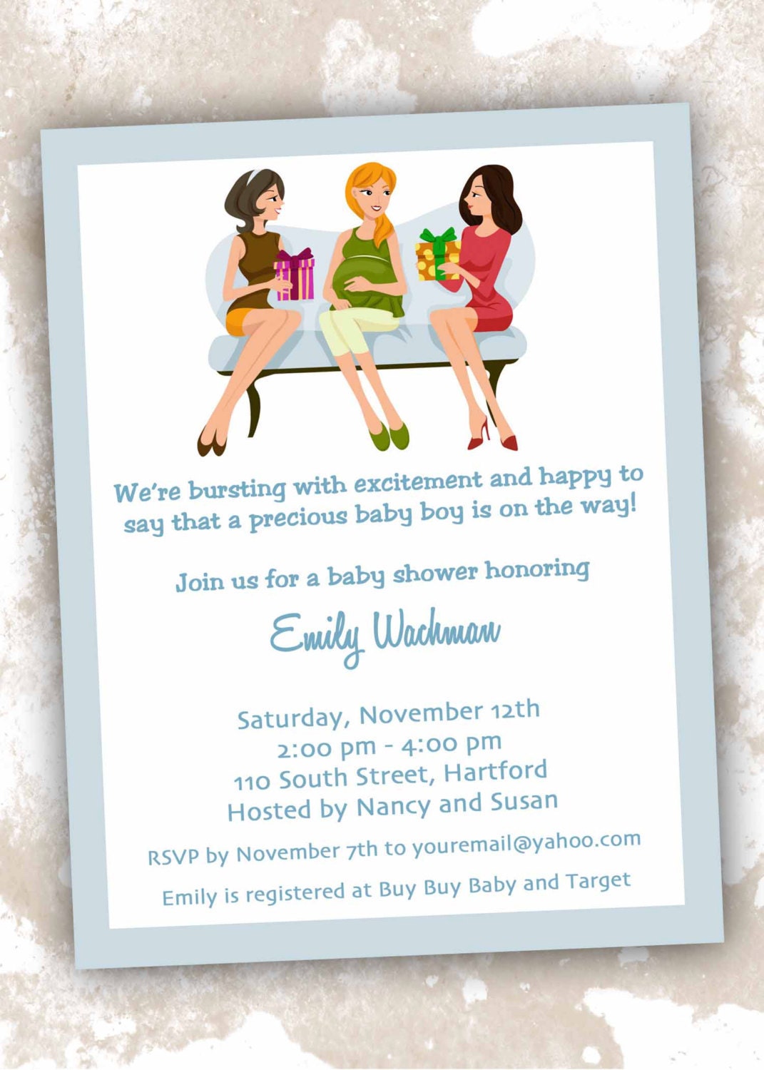 Printable Baby Shower Theme Invitations- Customizable