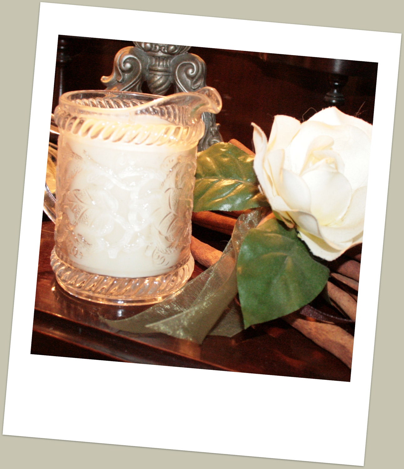 Vintage Milk Jug and Natural Australian Soy Wax Candle