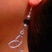 Hypoallergenic Black Crystal & Silver Pearl Triquetra Earrings