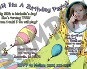 DR. SEUSS Oh the places youll go Birthday Invitation Girl Boy picture personalized customized Thank You Card and party supplies avaliable