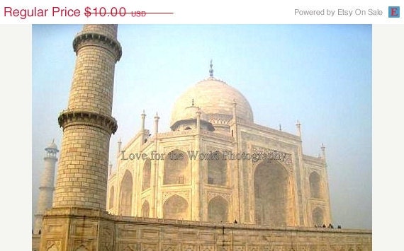 Sale Save 25% The Taj Mahal - 8x10 Photograph, Additional sizes and canvas options are available, see below for details. - Lovefortheworld