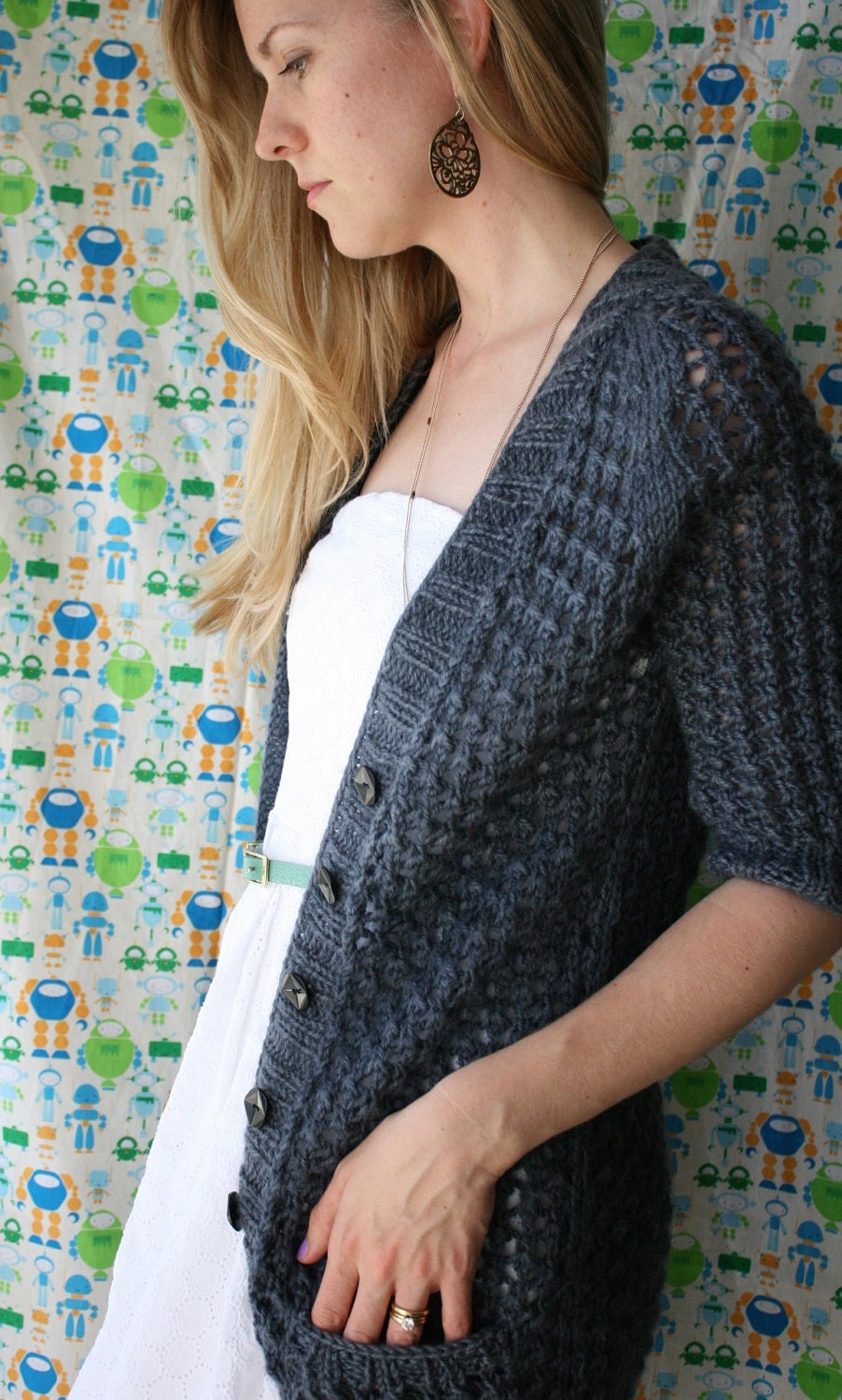 Pontos Cardigan PDF KNITTING PATTERN by TheYarniad on Etsy