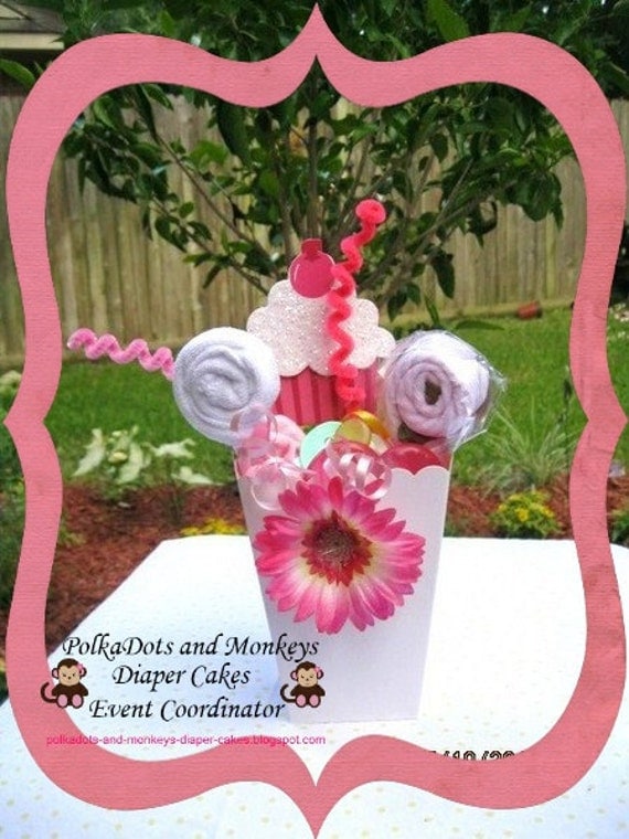 cupcake baby shower popcorn box decoration or gift for mom to be