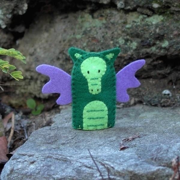 Green Dragon Finger Puppet