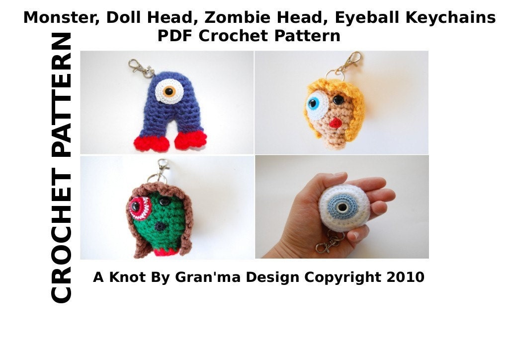Monstrous Monsters Keychain or Ornament PDF Crochet Pattern