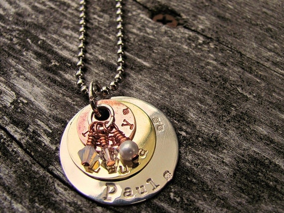Family Pendant in a Metal Trio