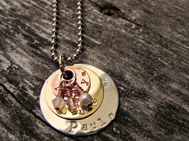 Family Pendant in a Metal Trio