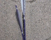 Arrow Pair Royal Purple Striped Feathers Centerpiece Holiday Home Decor