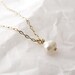 tiny pearl necklace - a tiny freshwater pearl drop on a delicate gold filled chain - cloudspotting by windowsill