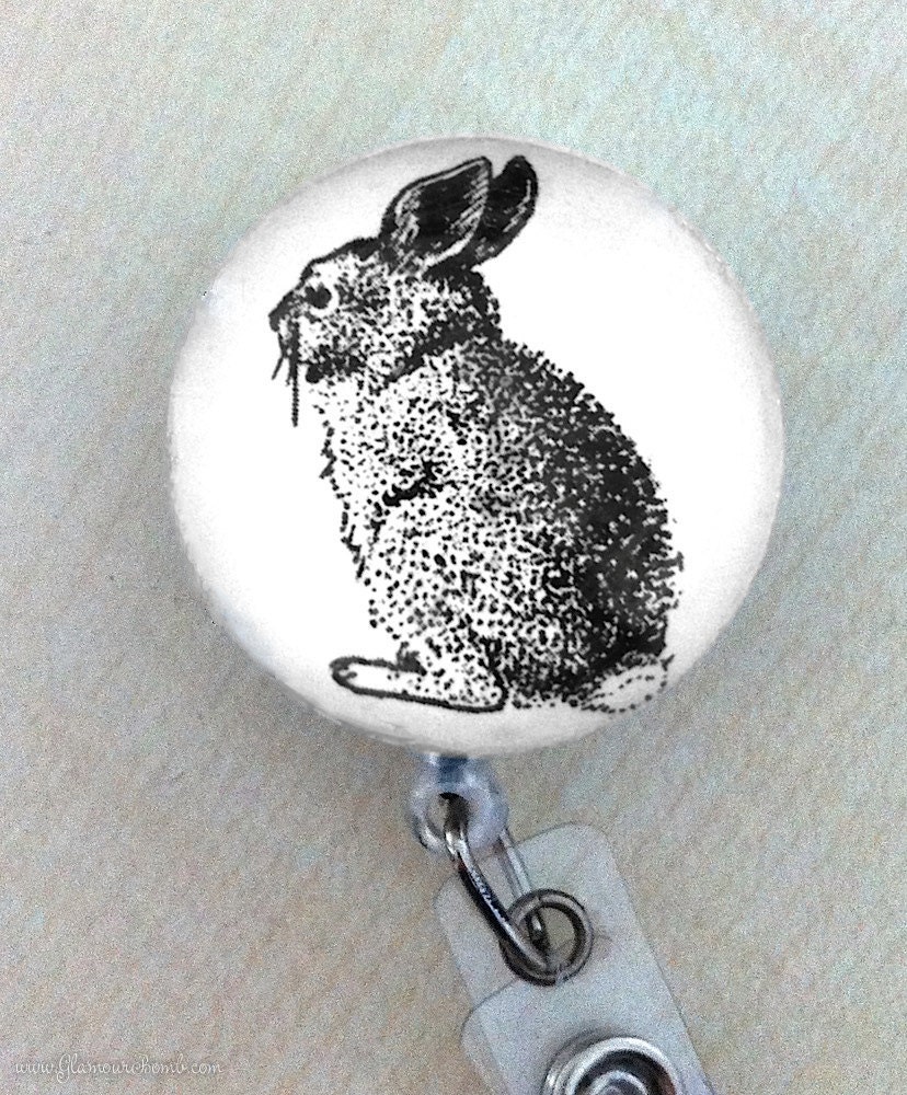 Bunny Rabbit -  Retractable ID Reel Badge Holder