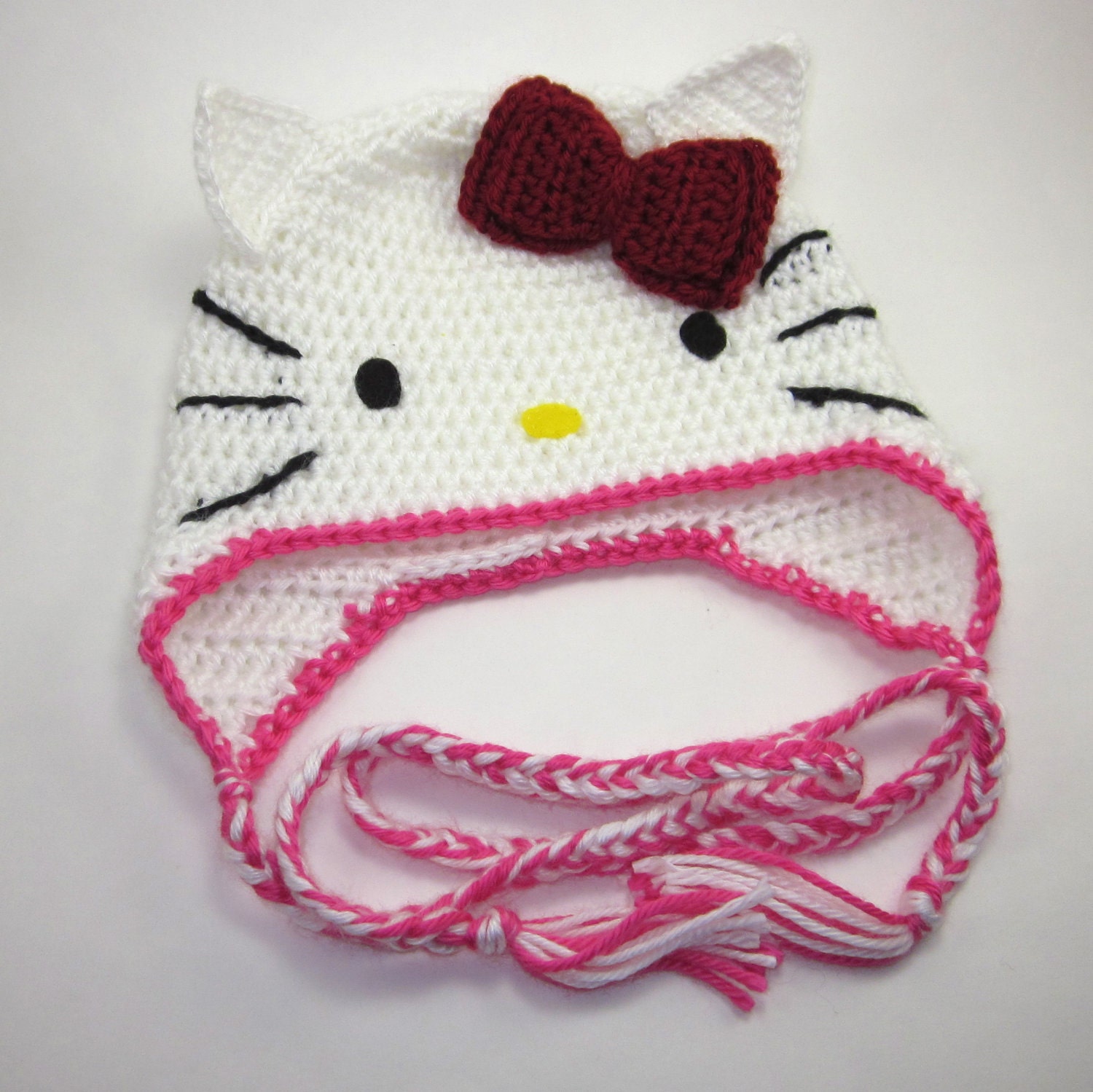 HELLO KITTY Hat - Made to Order - Crochet Animal Hat