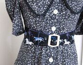 80s Floral Grunge Vintage Dress - Black & White Ditzy Print - Folk Floral - Puff Sleeves - S to M