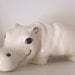 Ceramic Hippo Garden Planter Vintage Design White