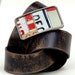 Red Mosaic Buckle Vintage Metal License Plate