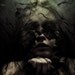 Behind Plastic - FREE SHIPPING - Broken Plastic Black Shadows Dark Face Girl Painted Creepy Green Photo Print Portrait Birds Sharp Edge