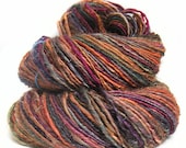 CARNELIAN handspun handdyed sparkly superwash BFL wool yarn