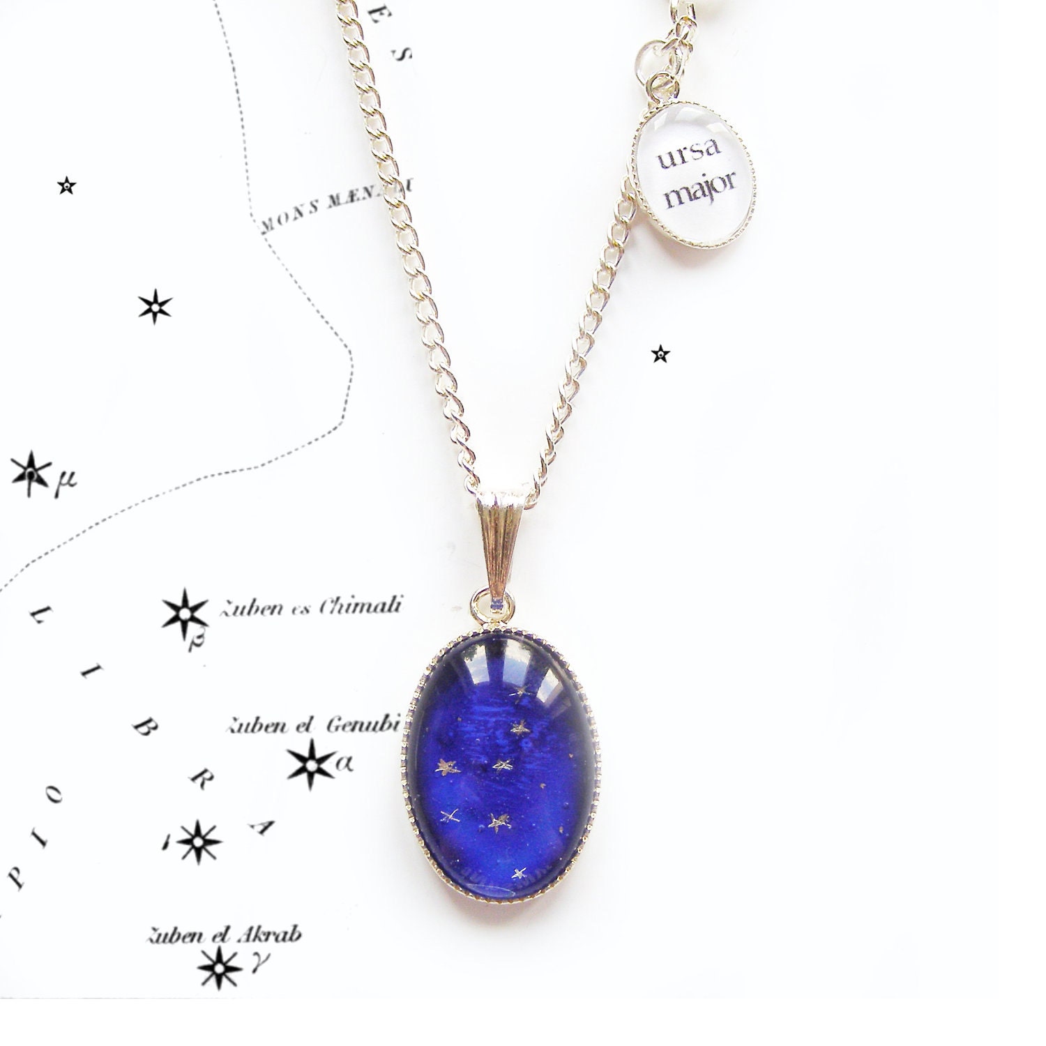 OOAK Constellation Necklace Ursa Major The Great Bear Hand Painted