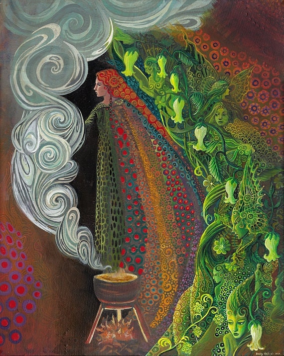 Witches Brew - Art Nouveau Pagan Goddess 11x14 Print